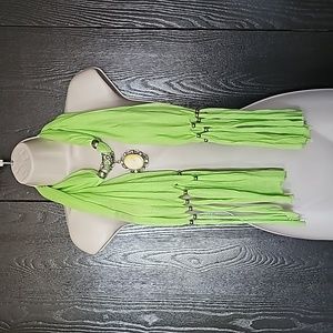 Green Cameo Jewel Scarf